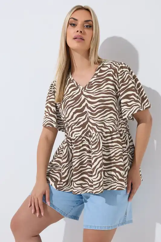 Zebra Peplum Top - Yours