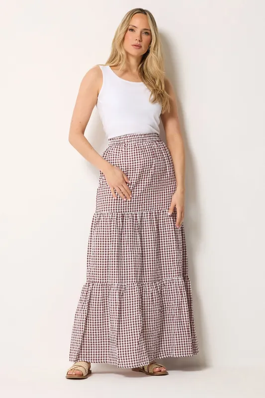 Tall Gingham Maxi Skirt - Long Tall Sally