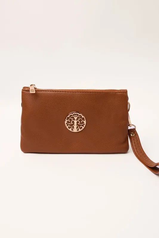 Detailed Zip Up Purse With Detachable Strap - Blue Vanilla