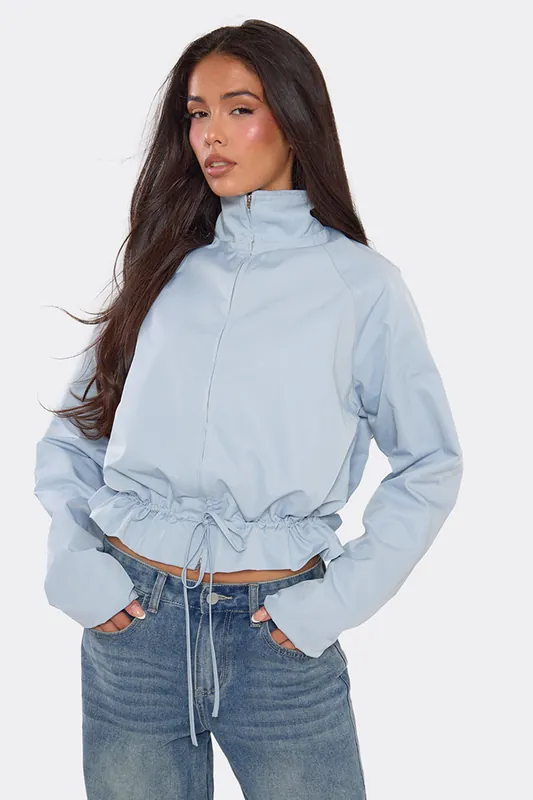 Long Sleeve Cinched Cropped Jacket - EGO