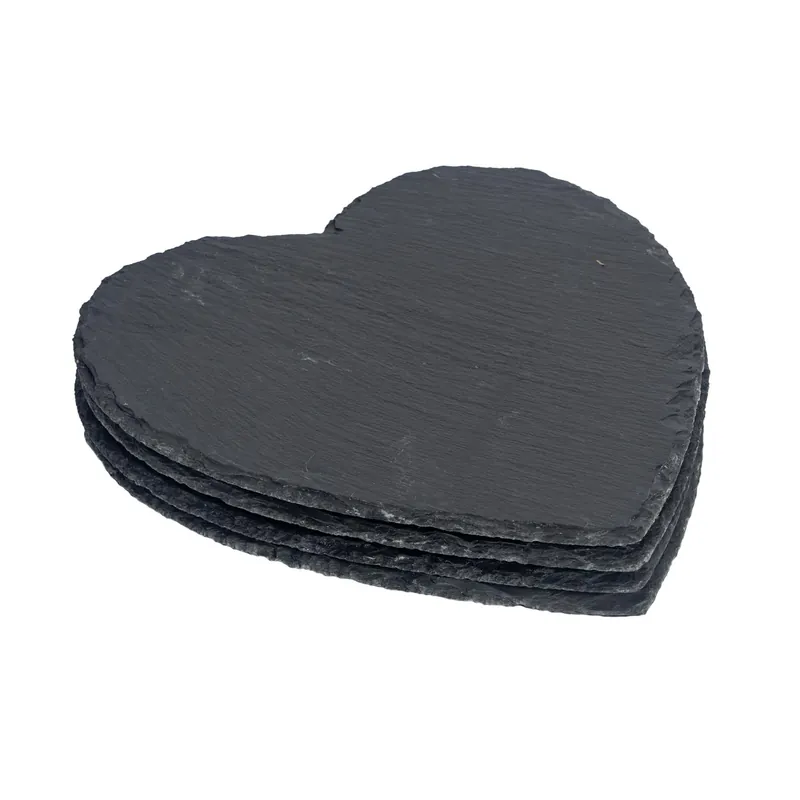 Heart Slate Placemats 25cm Pack of 4 - Argon Tableware