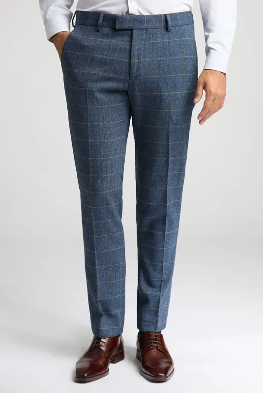 Slim Fit Check Tweed Trousers - Antique Rogue