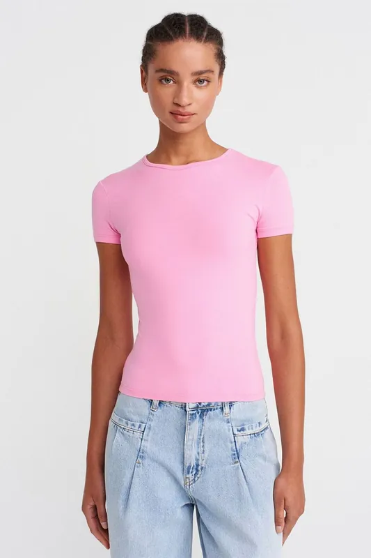 Women’s Crop Slim-fit Crew Neck T-shirt