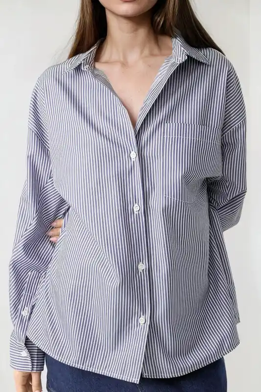 Oversize Striped Casual Shirt - Hiccup