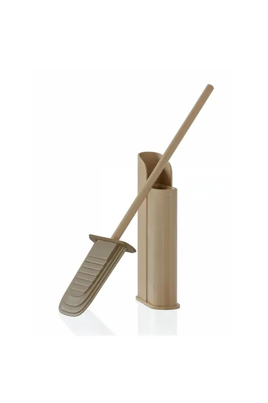 Silicone Toilet Brush Self-Adhesive Slim Beige Flat Collection