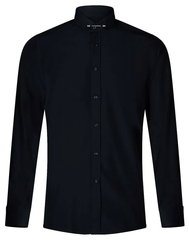 Club Collar Shirt 1920s Peaky Blinders With Bar Poplin Pin Smart - Infinity Leather