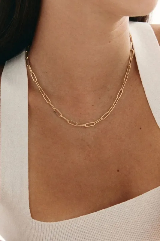 Gold Plated Link Necklace - Serla