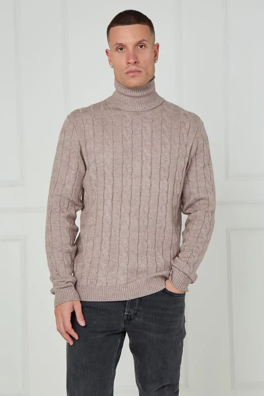 Cable Knit Turtleneck Jumper - ELAINA FASHION