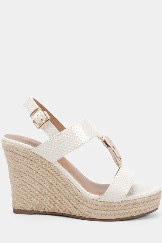 Wide Fit Bethany Hardware Detail Strap Wedge Sandal - Novo