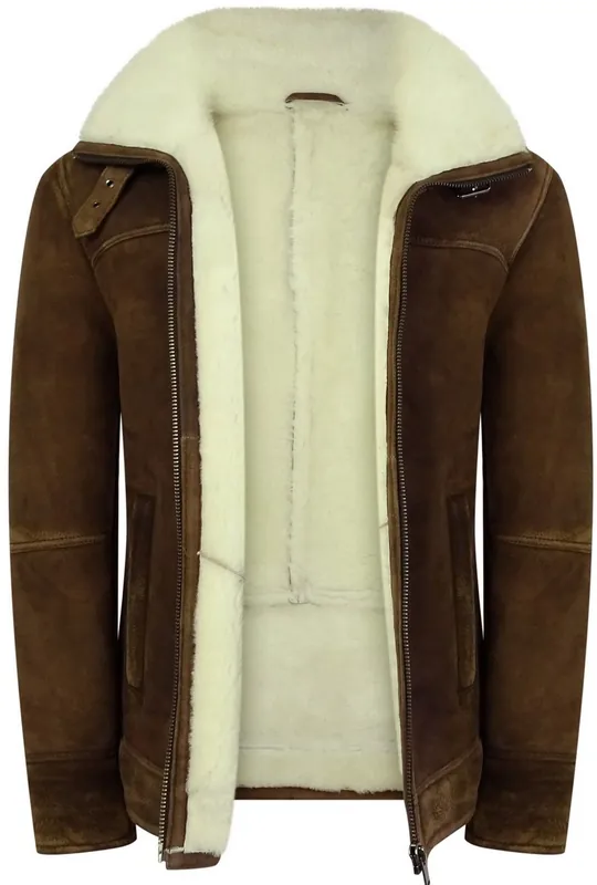Sherling Sheepskin Suede Pilot Jacket - TruClothing