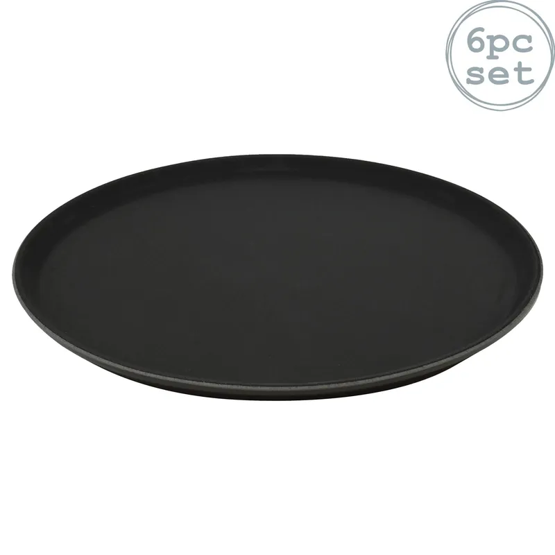 Round Non-Slip Serving Trays 28cm Pack of 6
