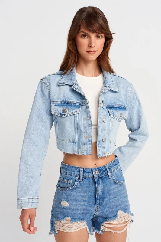 Women’s Cropped Denim Jacket - Dilvin