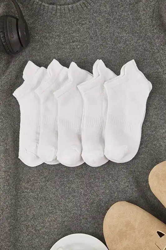 5 Pack Cotton Knit Sports Ankle Socks - WOVCOR