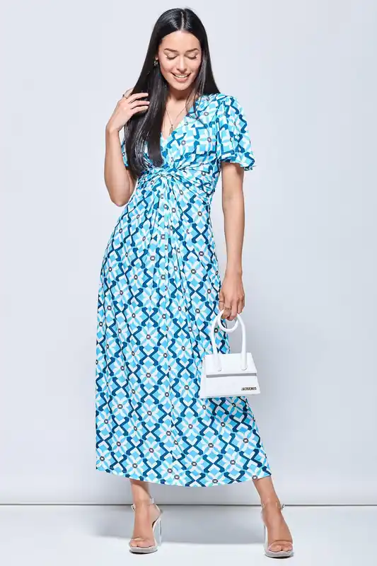 Twist Front Jersey Maxi Dress - Jolie Moi