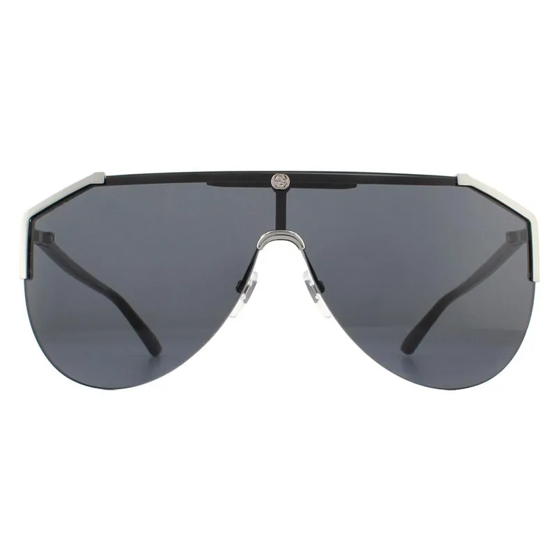 Shield Ruthenium and Black Grey Sunglasses - Gucci