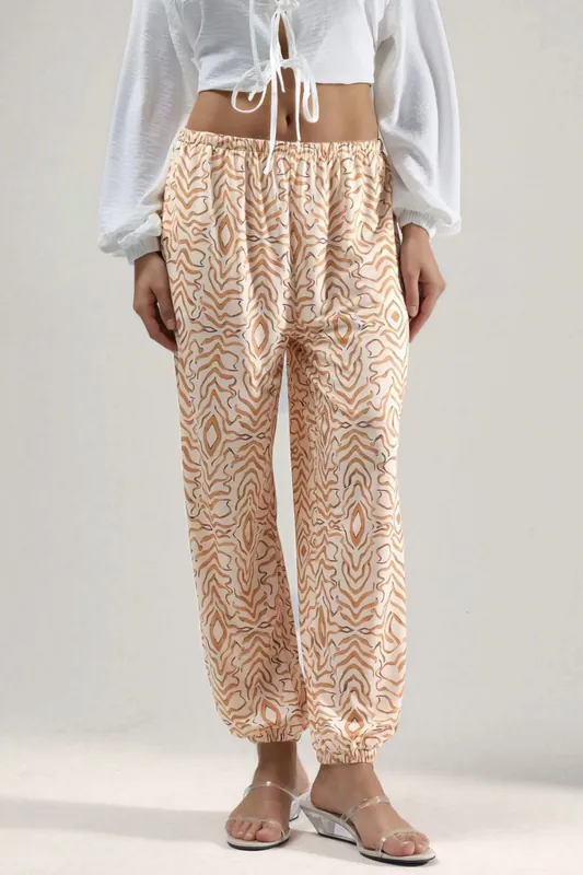 Zebra Print Low Waist Jogger Pants - Hiccup