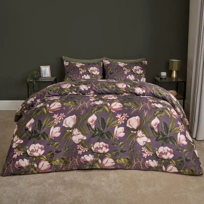 Floral Duvet Cover Quilt Bedding Set Reversible with Pillowcase - OHS