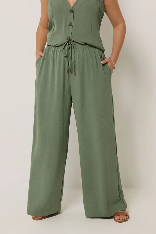 Twill Wide Leg Trousers - Yours