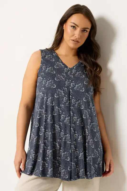 Paisley Pleat Vest Top - Yours