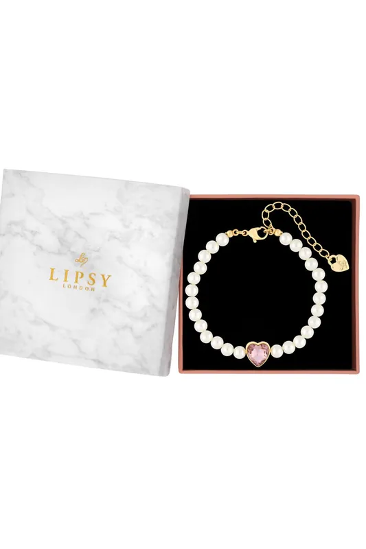 Pearl Pink Heart Bracelet - Gift Boxed