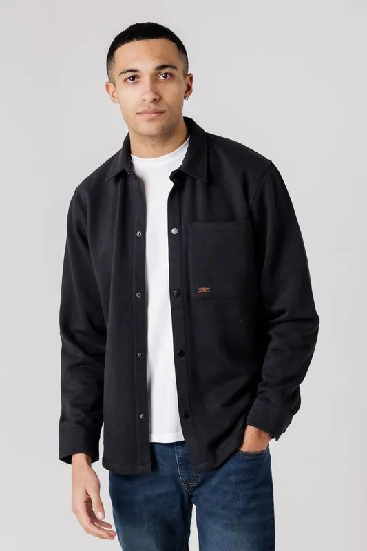 Cotton Blend Brush-Back Fleece Long Sleeve Shirt