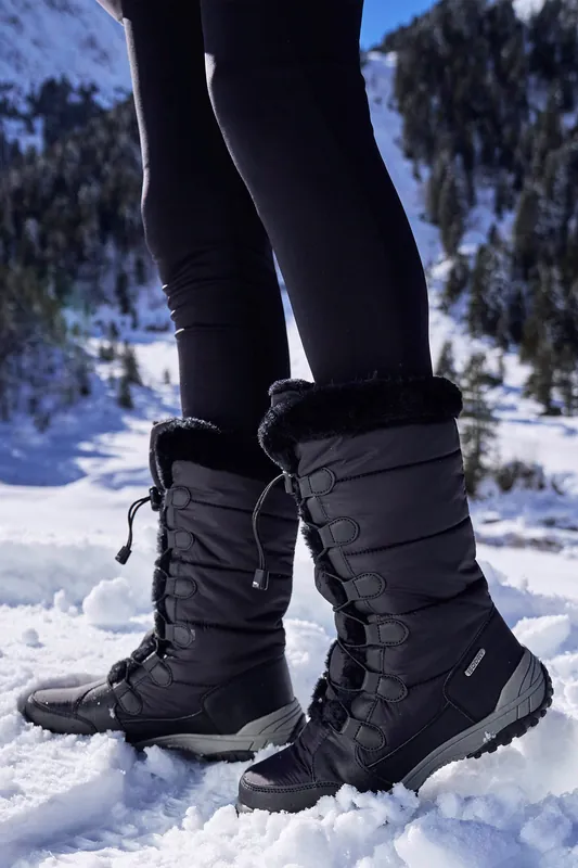 Snowflake' Waterproof Breathable Non Slip Warm Long Winter Snow Boots - Mountain Warehouse
