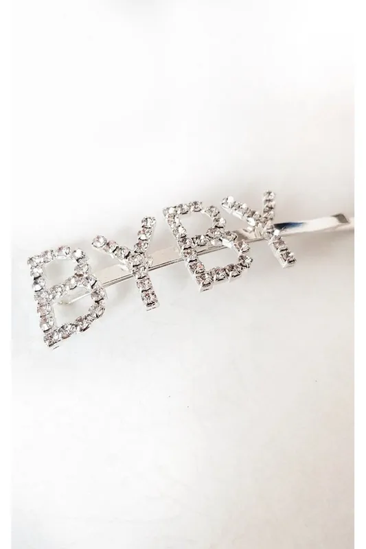 Lia Slogan Diamante Detail Hair Clip - IKRUSH