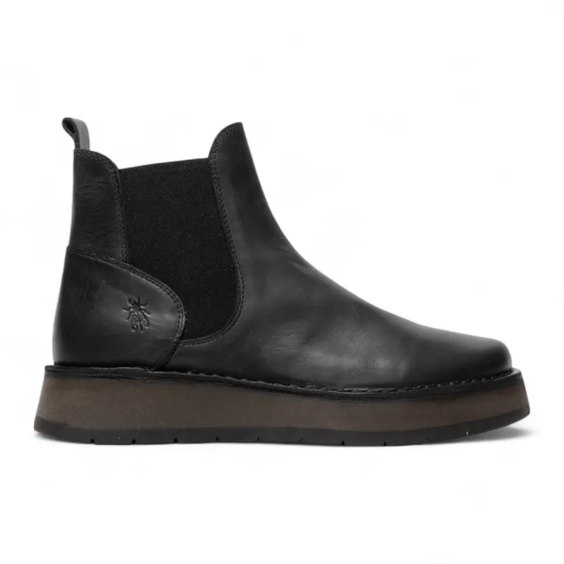 Fly London RAWI131 Chelsea Leather Ankle Pull-On Classic Comfort Boots