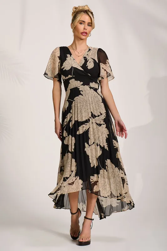 Pleated Chiffon Maxi Dress - Jolie Moi