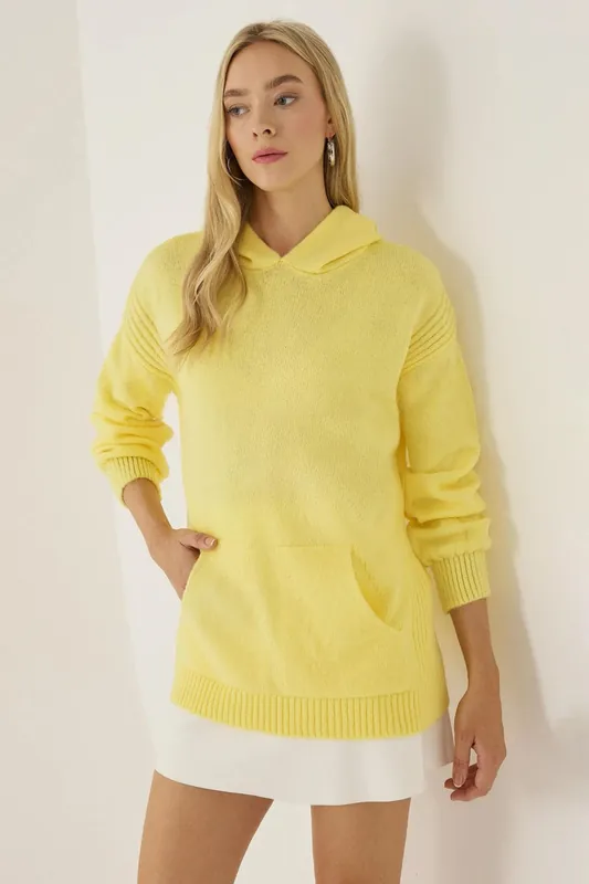 Long Knitwear Sweatshirt with Pocket - Hiccup