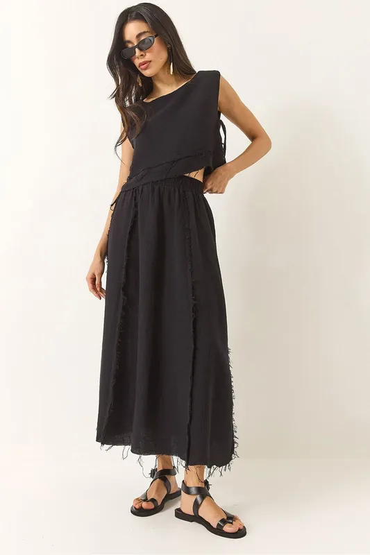 Textured Blouse & Skirt Muslin Fabric Two-Piece Set
