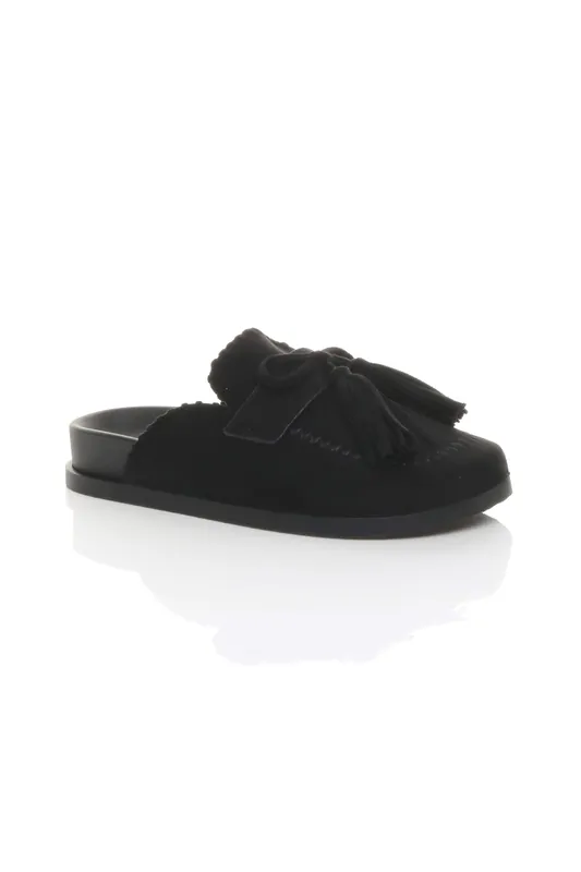 Flat Tassel Moccasin Mules Sandals Sliders - AJVANI
