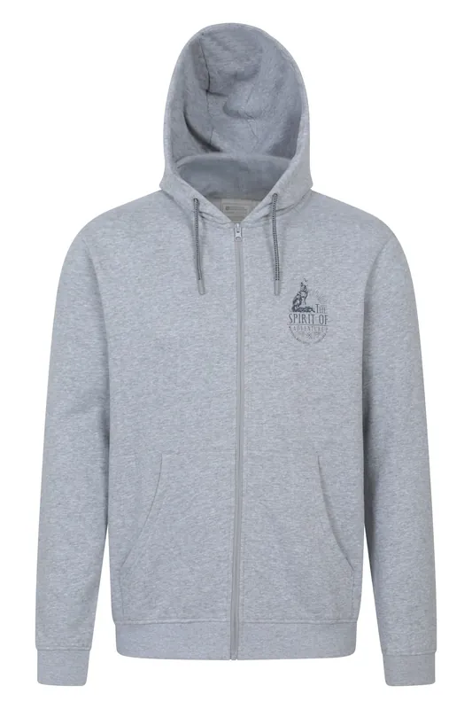 Spirit of Adventure' Wolf Graphic Comfortable Casual Full Zip Hoodie - Mountain Warehouse