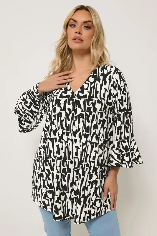 Abstract V-Neck Top