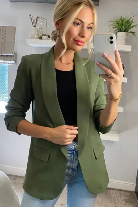 Long Sleeve Pocket Blazer - Femme Luxe