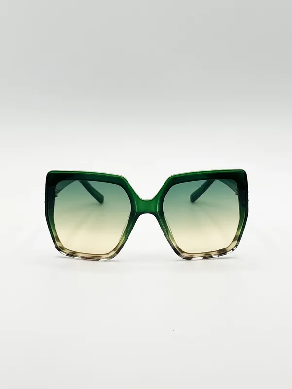 Oversized Cateye Sunglasses with Diamante Detail - SVNX