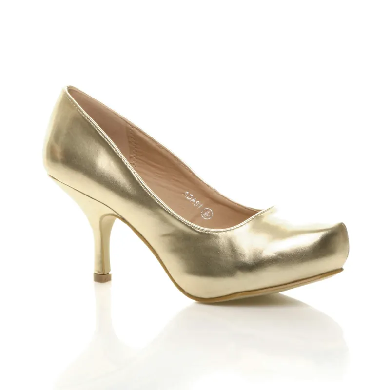 Mid High Heel Court Shoes - AJVANI