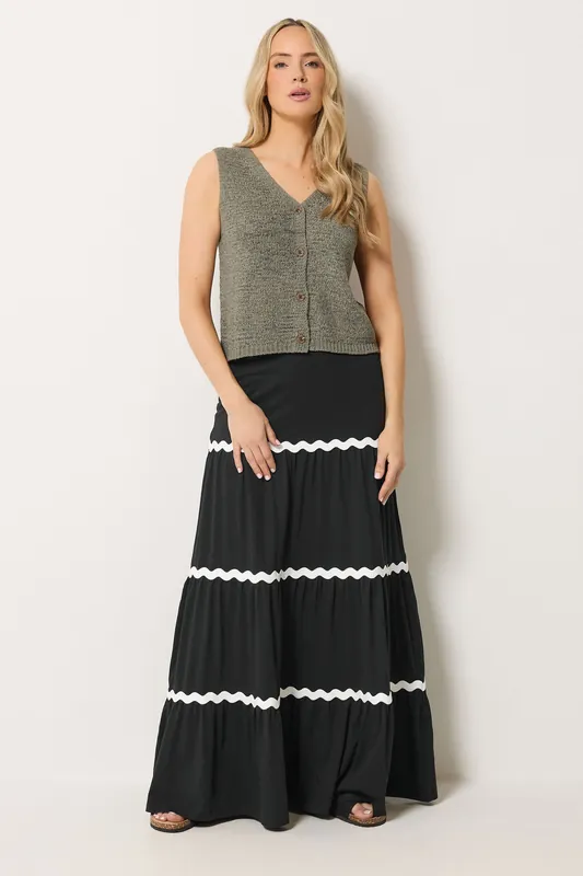 Tall Contrast Swirl Cotton Maxi Skirt - Long Tall Sally