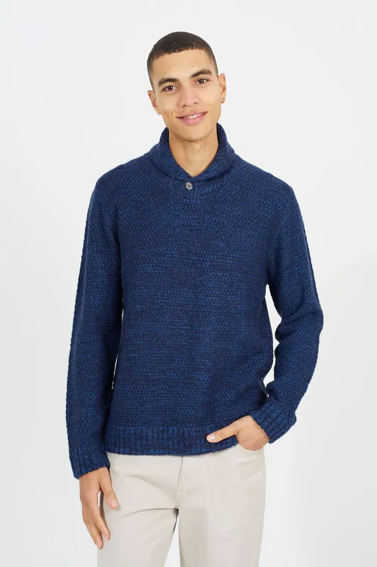 Shawl Neck Textured Knit Jumper - Brave Soul