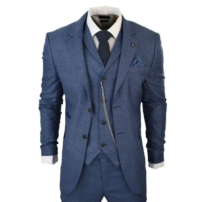 3 Piece Prince Of Wales Check Suit - Infinity Leather