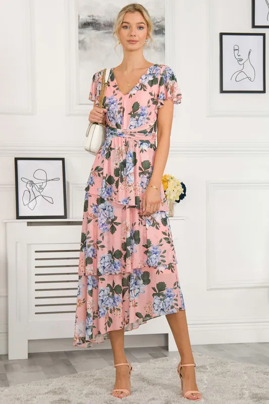 Danica Tiered Hem Mesh Maxi Dress - Jolie Moi