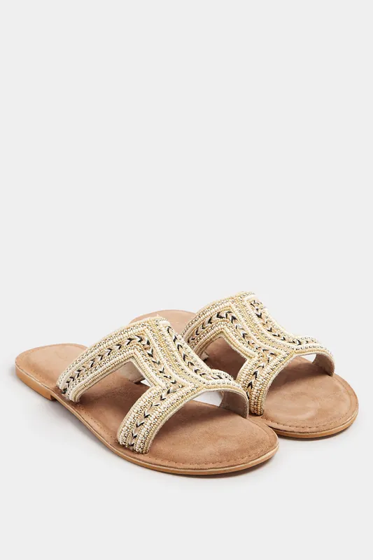 Beaded Slip-On Sandals