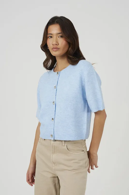 Short Sleeve Jersey Knit Cardigan - Brave Soul