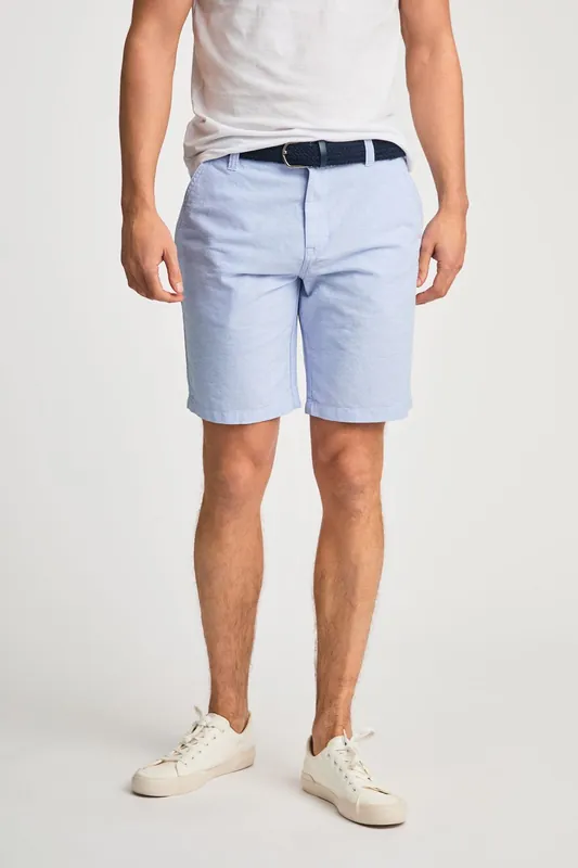 Cotton Oxford Shorts with Belt - Tokyo Laundry