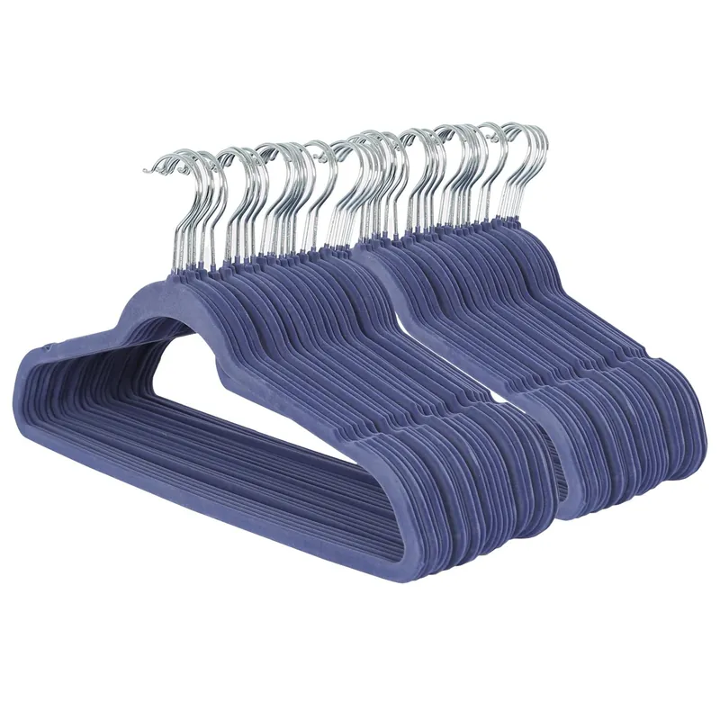 50x Velvet Hangers - Non-Slip Coat Clothes Hangers with Trouser Bar