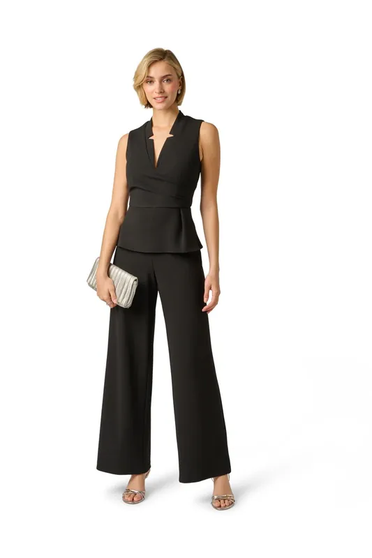 Crepe Peplum Jumpsuit - Adrianna Papell