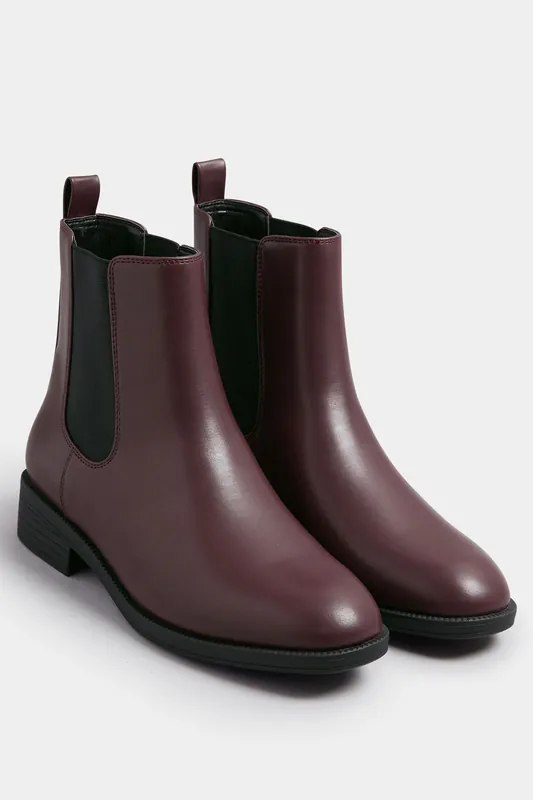 Faux Leather Chelsea Ankle Boots - Yours