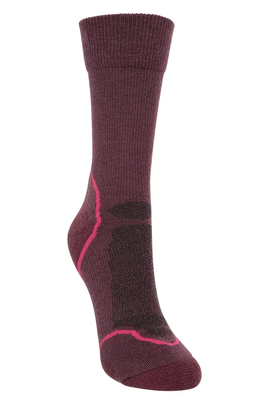 Soft Stretchy Breathable Quarter Length Hiking Merino Wool Socks - Mountain Warehouse