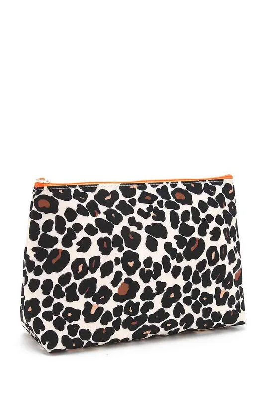 'Mia' Large Makeup Bag in Leopard Tan - Victoria Green