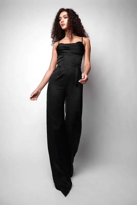 Esther Tailored Cowl Jumpsuit - Jaded Rose